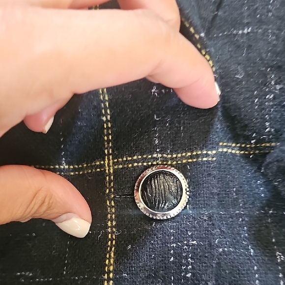 VINTAGE Stylish Black Plaid Blazer - Picture 3 of 6